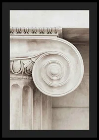 Photograph of classic column capital in light beige tones-4