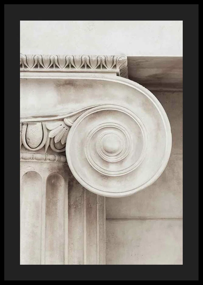 Photograph of classic column capital in light beige tones-12