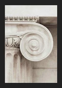 Photograph of classic column capital in light beige tones-5