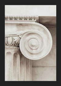 Zdjęcie klasycznego kapitela kolumny w jasnych odcieniach beżu-5