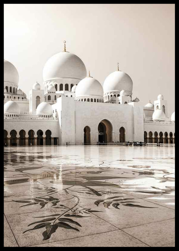 Fotografi av Sheikh Zayed-moskéns vita kupoler och marmor-12