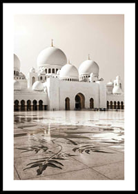 Fotografi av Sheikh Zayed-moskéns vita kupoler och marmor-0