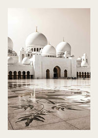 Fotografi av Sheikh Zayed-moskéns vita kupoler och marmor-3