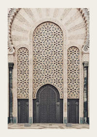 Fotografi av dekorativ inngang i arabisk stil med mønstrede dører-3