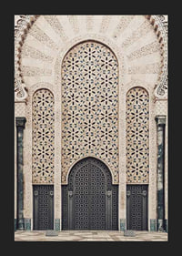 Photograph of decorative Arabic style entrance with patterned doors-5