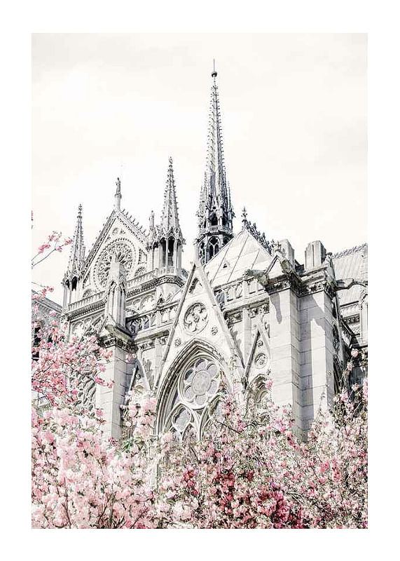 Plagát Church And Flowers