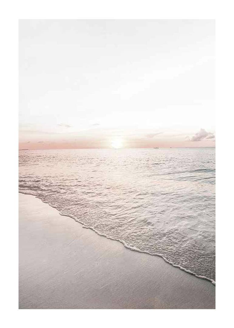 Fotografi av strand och hav i mjuka pastelltoner vid solnedgång-12