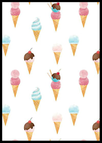 Watercolor illustration of ice creams in pastel colors on white-6