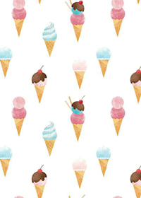 Watercolor illustration of ice creams in pastel colors on white-7
