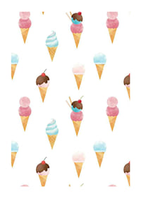 Watercolor illustration of ice creams in pastel colors on white-1