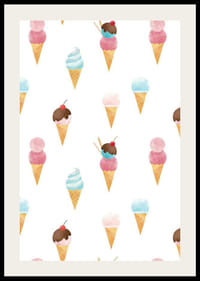 Akvarelová ilustrácia zmrzlín v pastelových farbách na bielom-2