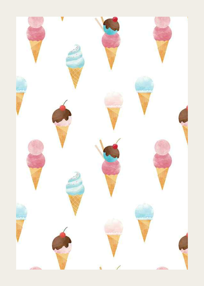 Watercolor illustration of ice creams in pastel colors on white-12
