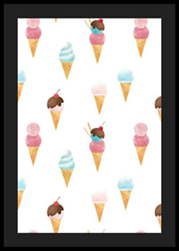 Watercolor illustration of ice creams in pastel colors on white-4