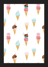 Watercolor illustration of ice creams in pastel colors on white-5
