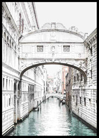 Photographic motif of the Ponte dei Sospiri over the canal in Venice-6