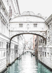 Photographic motif of the Ponte dei Sospiri over the canal in Venice-7