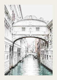 Photographic motif of the Ponte dei Sospiri over the canal in Venice-3