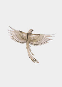 Watercolor illustration of bird with spread wings in brown tones-7