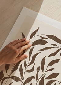 Abstract brown plant shapes against light beige background-9