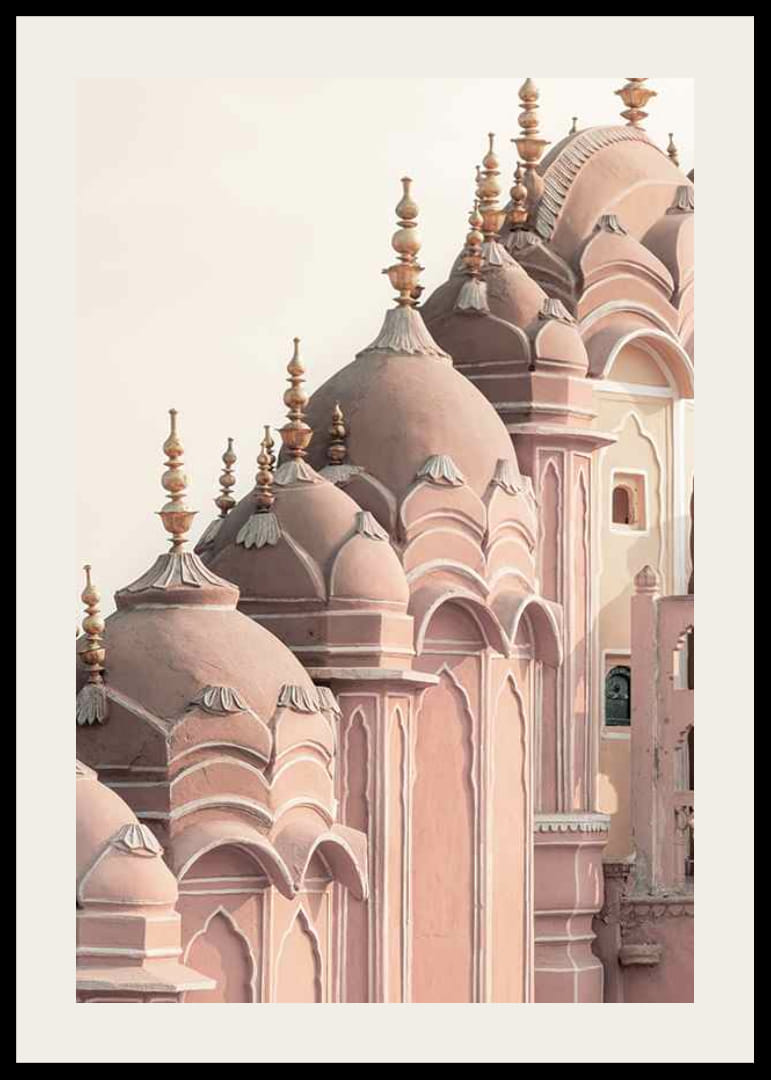 Foto van de roze koepels van Hawa Mahal in Jaipur-12