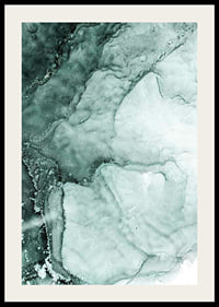 Abstract shapes in turquoise green shades, flowing patterns-2