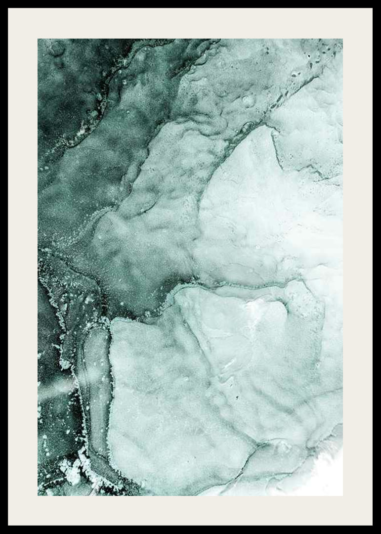 Abstract shapes in turquoise green shades, flowing patterns-12