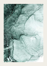 Abstract shapes in turquoise green shades, flowing patterns-3