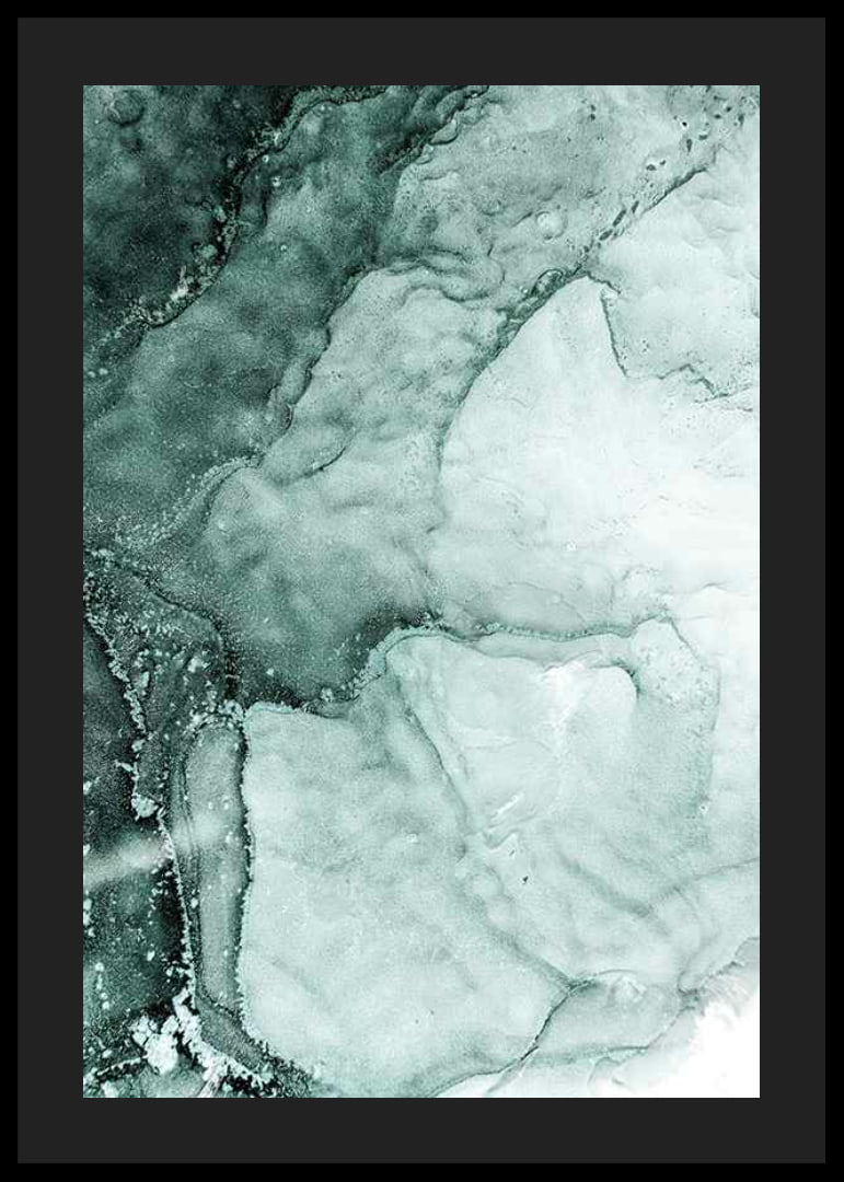 Abstract shapes in turquoise green shades, flowing patterns-12