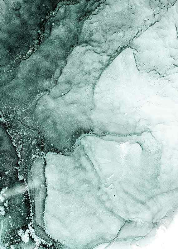 Abstract shapes in turquoise green shades, flowing patterns-12