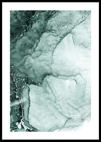Abstract shapes in turquoise green shades, flowing patterns-0