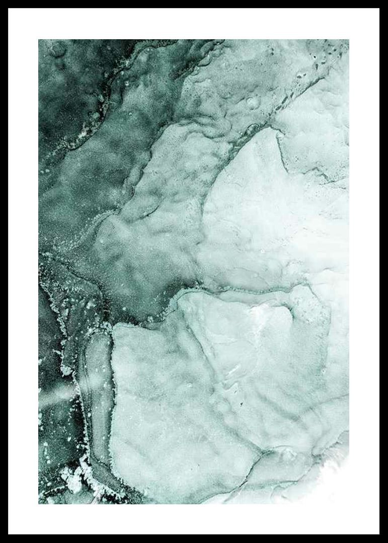 Abstract shapes in turquoise green shades, flowing patterns-12