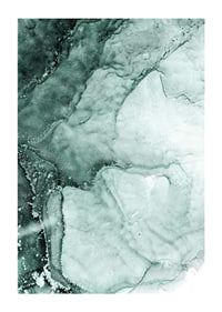 Abstract shapes in turquoise green shades, flowing patterns-1