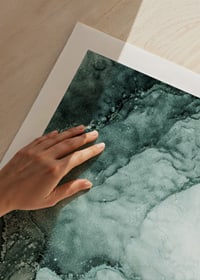 Abstract shapes in turquoise green shades, flowing patterns-9