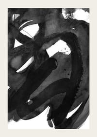 Abstrakte schwarze Pinselstriche in Aquarell auf weißem Hintergrund-3