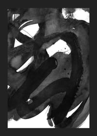 Abstrakte schwarze Pinselstriche in Aquarell auf weißem Hintergrund-5