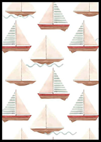 Aquarell von Segelbooten im Muster mit Pastellfarben-6