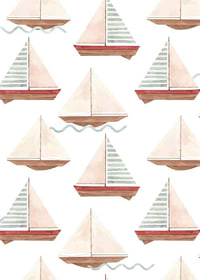 Aquarell von Segelbooten im Muster mit Pastellfarben-7