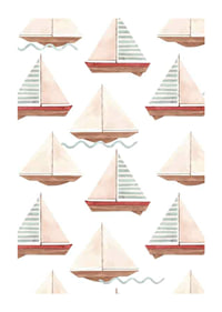 Aquarell von Segelbooten im Muster mit Pastellfarben-1