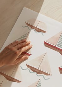 Aquarell von Segelbooten im Muster mit Pastellfarben-9
