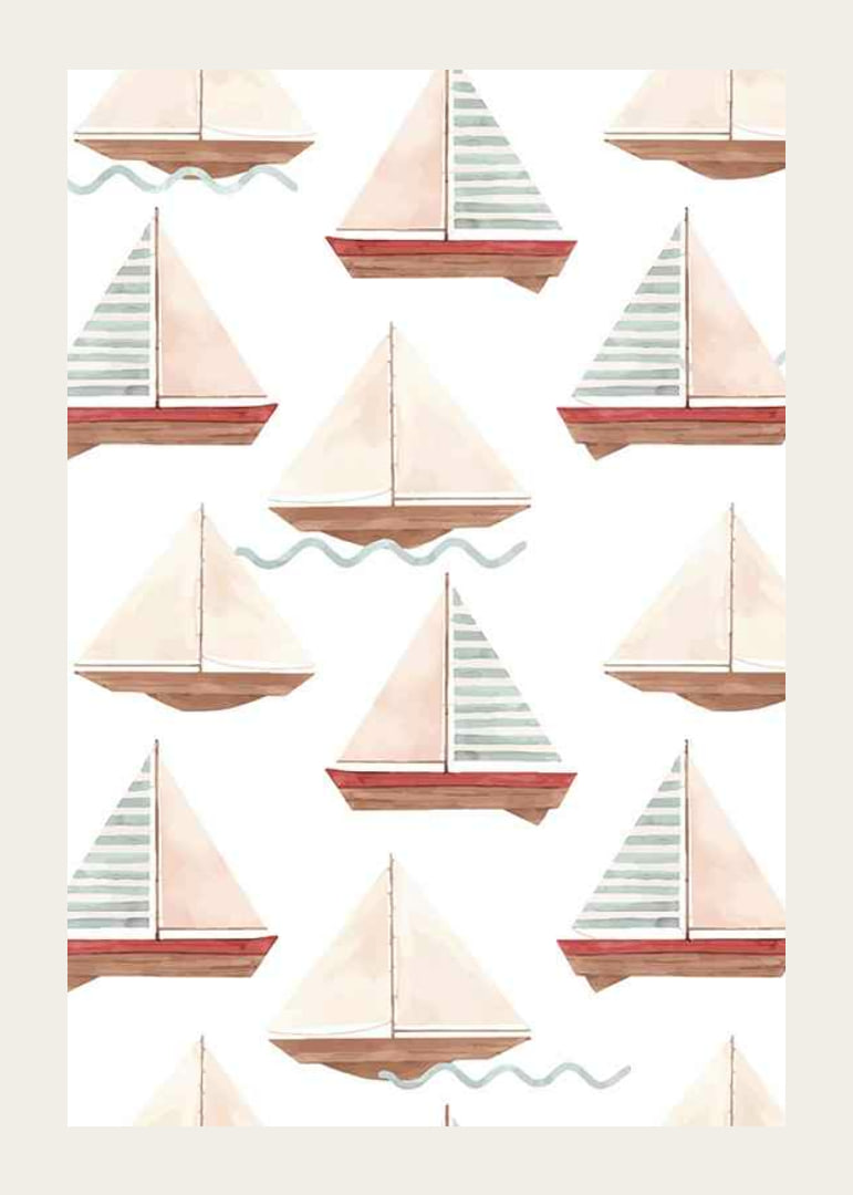 Aquarell von Segelbooten im Muster mit Pastellfarben-12