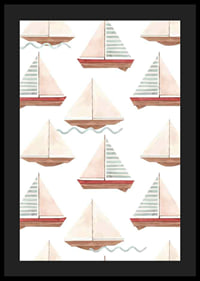 Aquarell von Segelbooten im Muster mit Pastellfarben-4