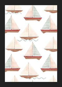 Aquarell von Segelbooten im Muster mit Pastellfarben-5