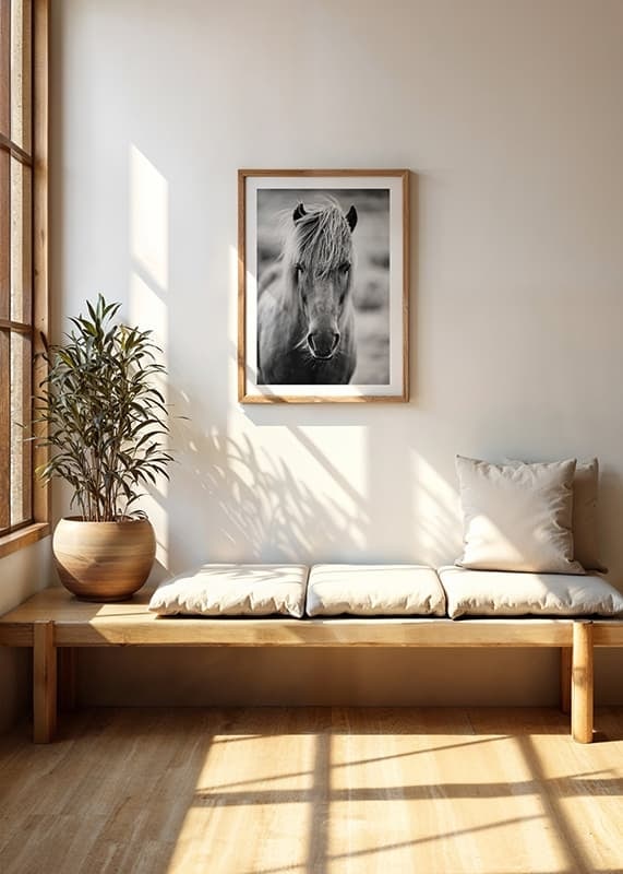 Póster Icelandic Horse B&W crossfade