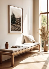 Photograph of pine forest and mountain slope in muted tones-8
