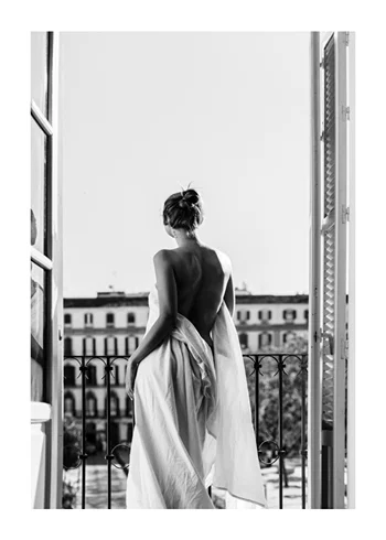 Poster White Dress Open Window