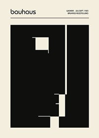 Graphic Bauhaus-inspired design with black shapes on a beige background-1