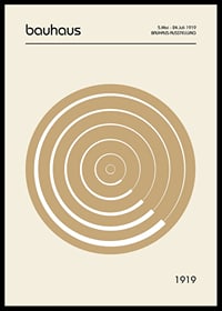 Graphic illustration with circular lines in beige and white-0