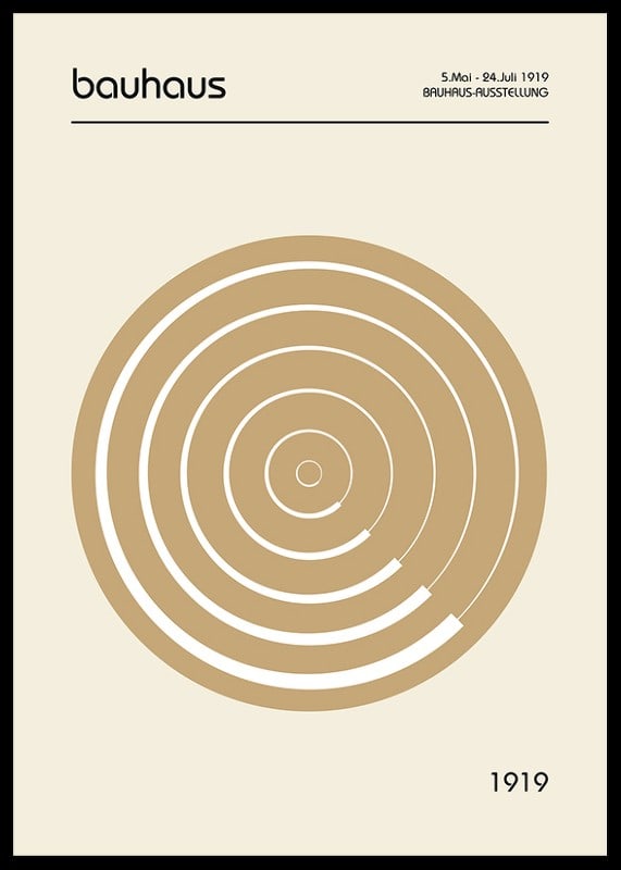 Graphic illustration with circular lines in beige and white-12