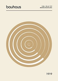 Graphic illustration with circular lines in beige and white-1
