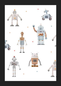 Personaje robotice jucăușe de desene animate în tonuri pastelate moi-5